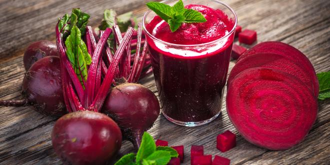 beetroot juice, and sliced and diced beets